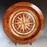 Handcrafted wood platter in Compass Rose design made from Hawaiian Koa by Big Island Engraving