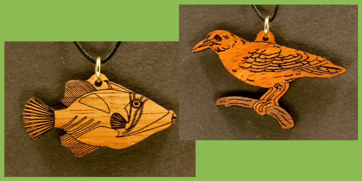 Koa wood Aumakua pendants